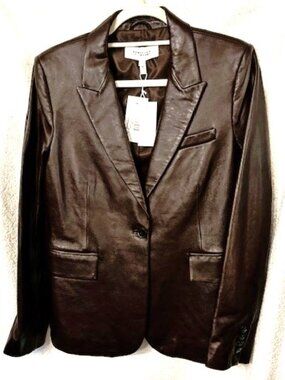 Derek Lam 10 Crosby lambskin coat in tobacco brown NWT Size 8